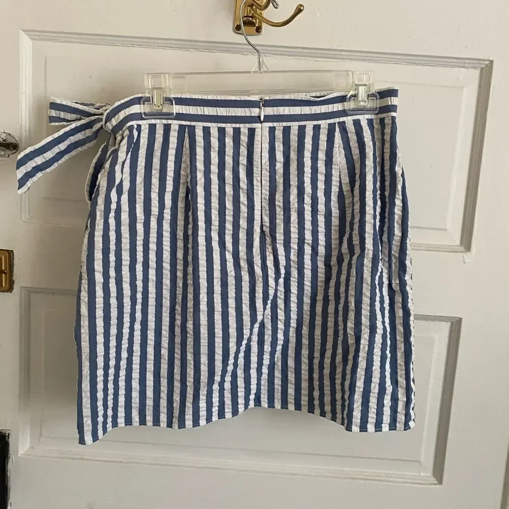 J Crew Striped Blue and White Women's Skirt Size 4